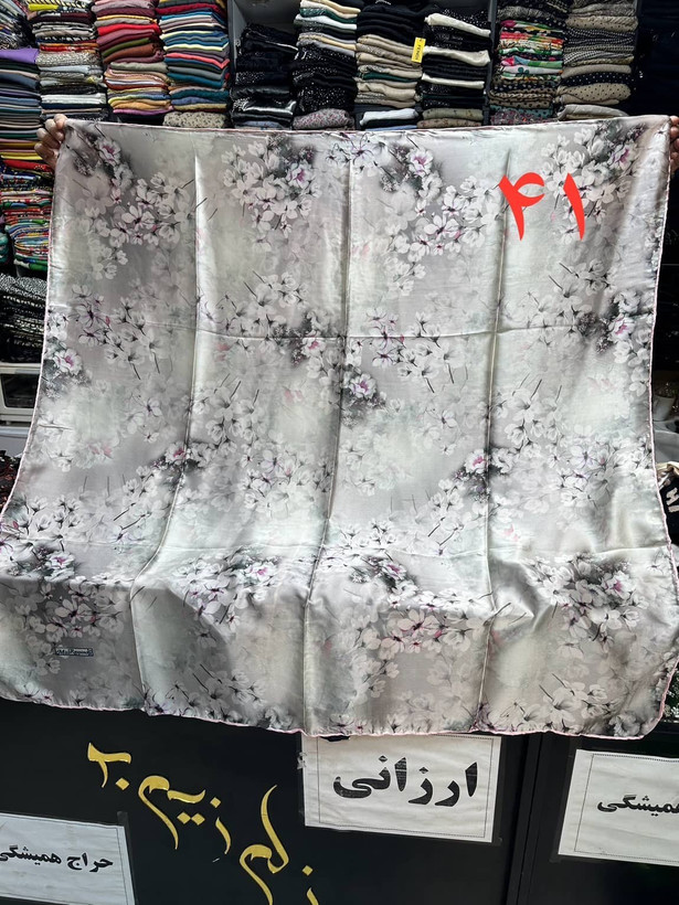 روسری ابریشم مامی دست دوز قواره ۱۰۰