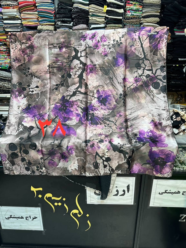 روسری ابریشم مامی دست دوز قواره ۱۰۰