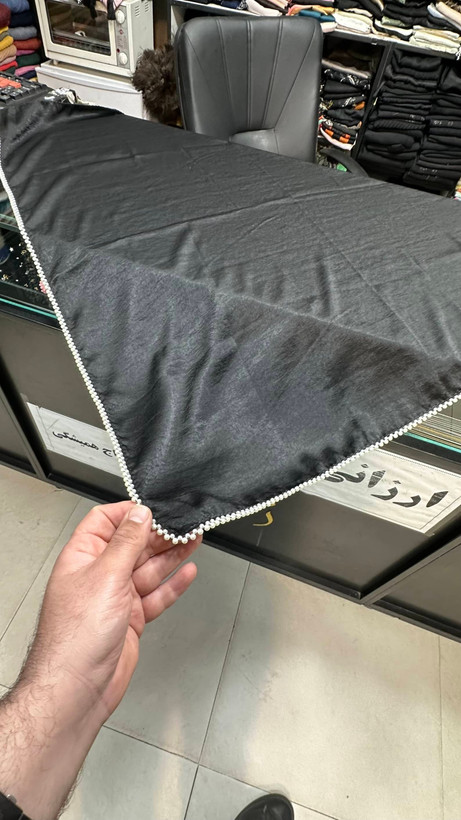 روسری کوپرا مشکی دور مروارید ساده