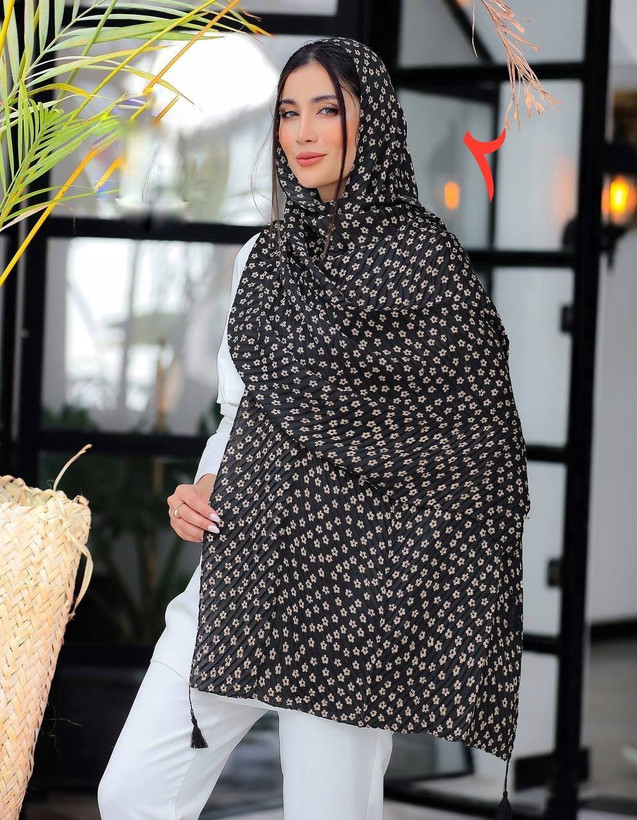 شال پلیسه گلریز منگوله دار