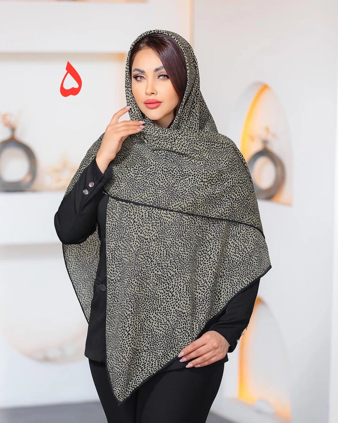 روسری نخی دست دوز مدل سنگی
