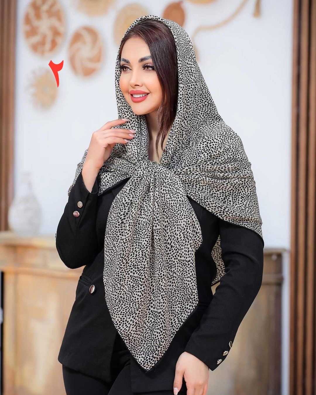 روسری نخی دست دوز مدل سنگی