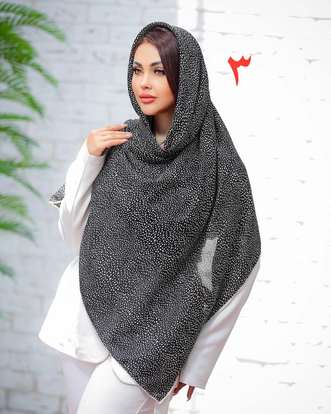 روسری نخی دست دوز مدل سنگی