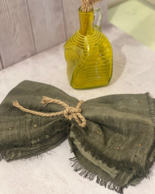 شال کنفی لب ریش اسنک دار وارداتی
