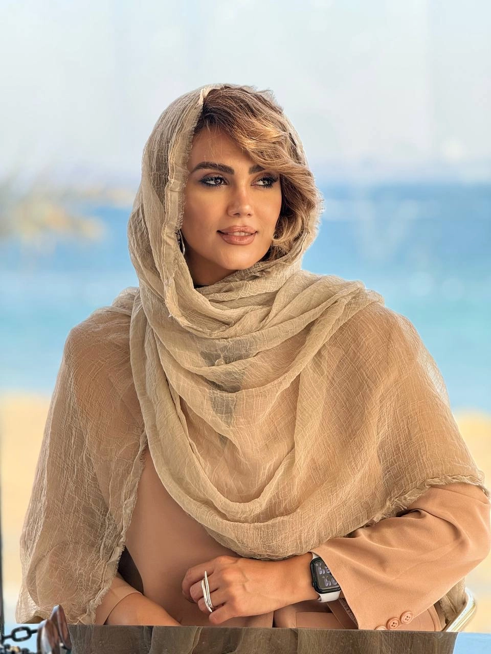 شال حریر لبه ریش وارداتی