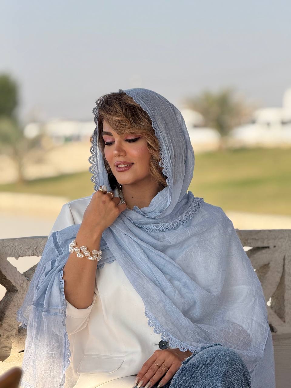 شال نخی دانتل وارداتی کد ۵۰۷۶