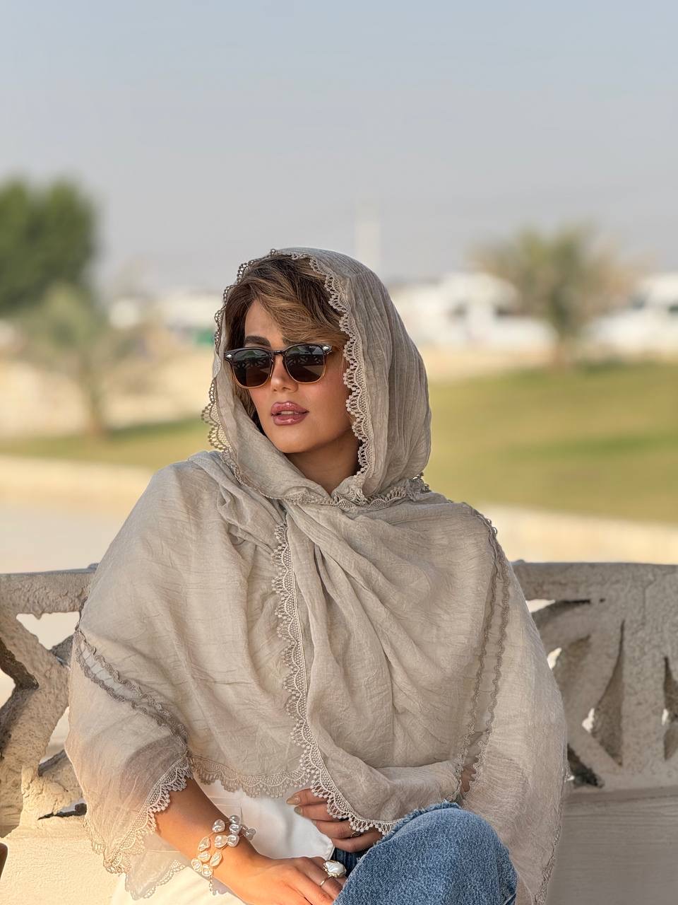 شال نخی دانتل وارداتی کد ۵۰۷۶