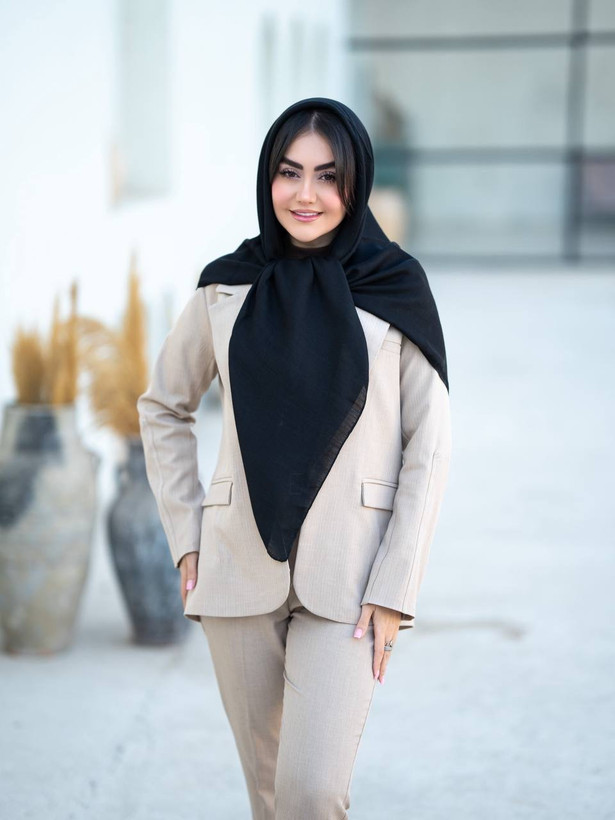 روسری نخی سی اسکارف ساده قواره ۱۰۰