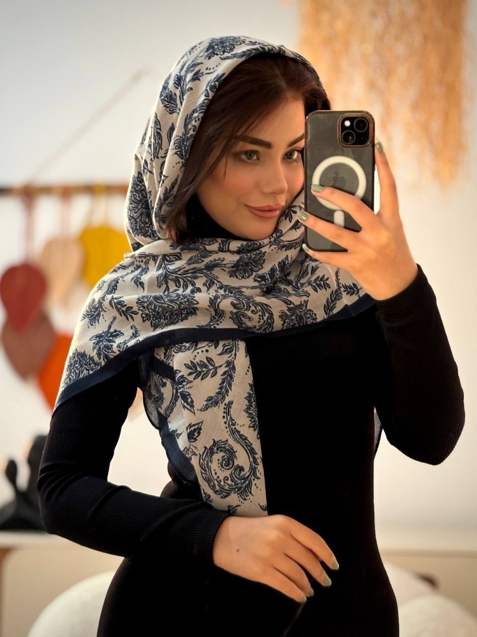 روسری نخی قواره ۱۱۰ پاییزه اعلا