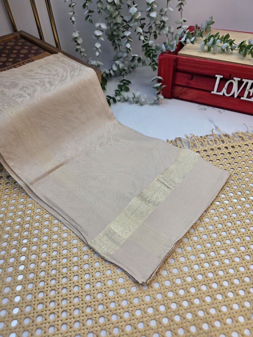 روسری نخ ابریشم ژاکارد ترک قواره ۱۰۰